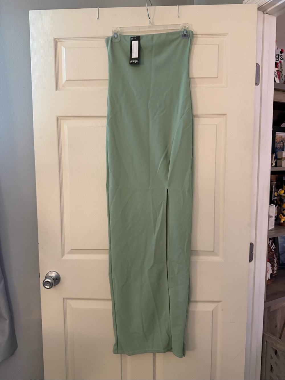 Nasty Gal Sage Green Strapless Maxi Dress NWT | Size 6